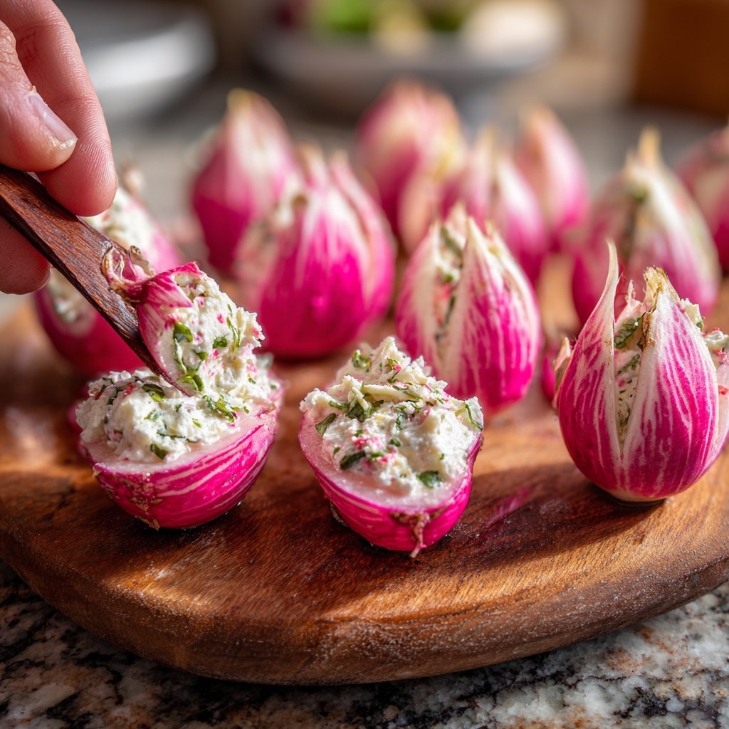 Herbed Cream Cheese Stuffed Radishes