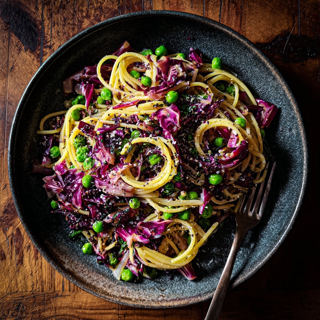 Pasta with Radicchio and Peas