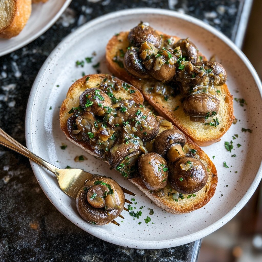 Sautéed Garlic Mushrooms on Toast