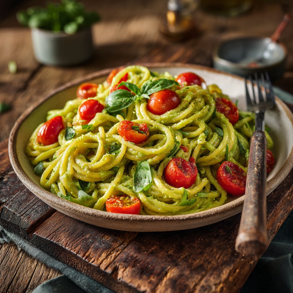 No-Cook Avocado Pasta
