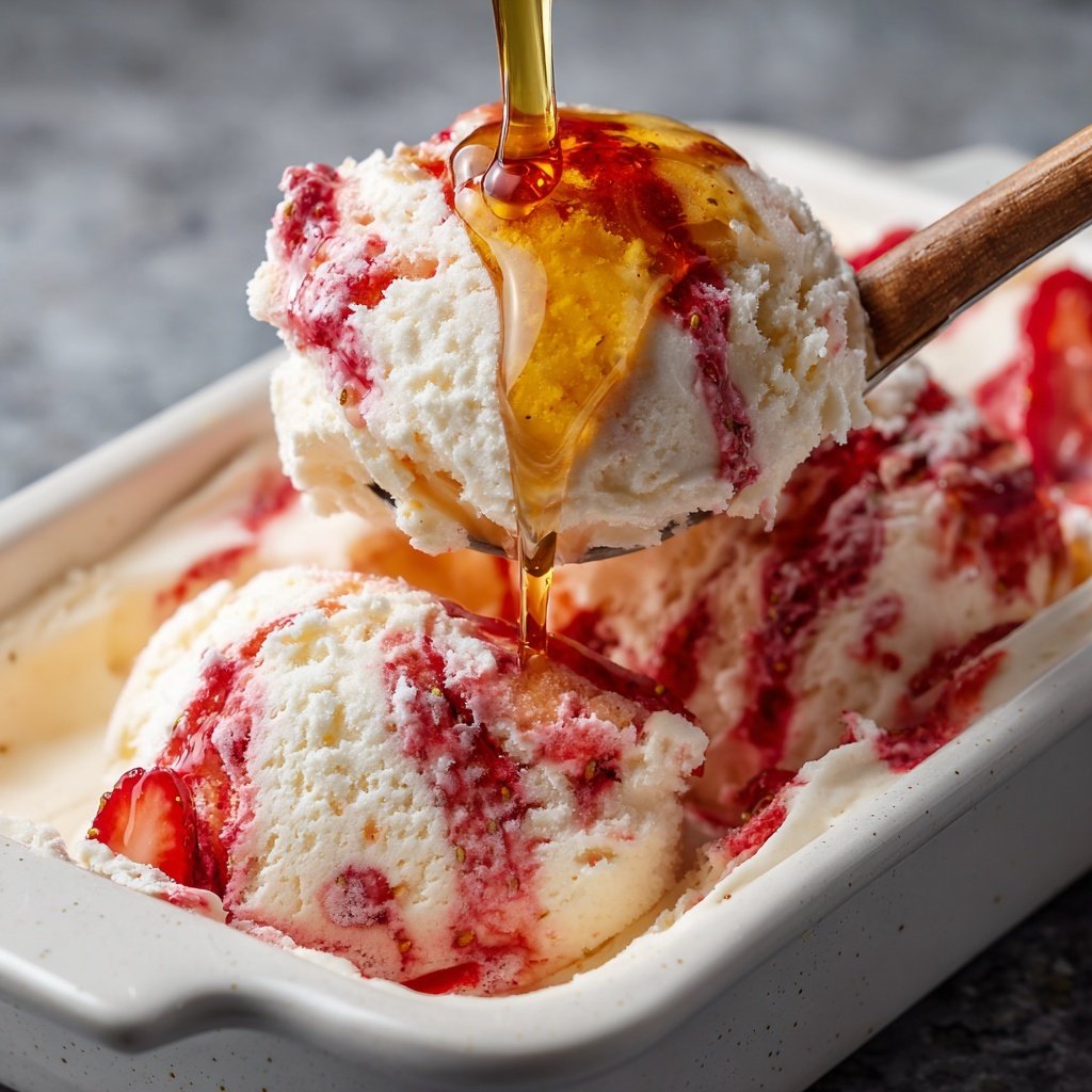 Honey Strawberry Ice Cream