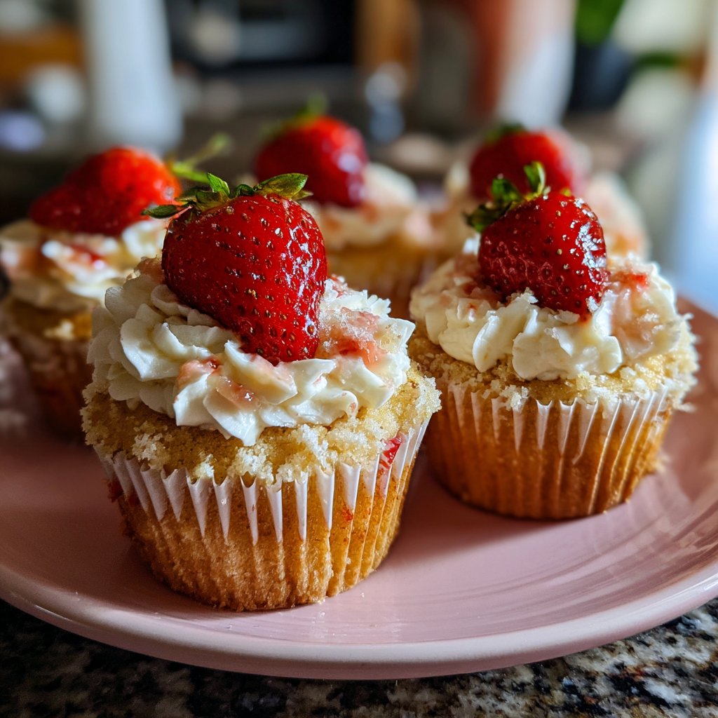 Stunning Strawberry Cupcakes with Frosting