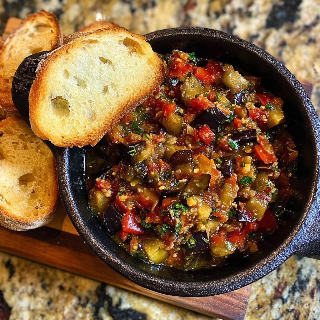 Grilled Eggplant Caponata Dip