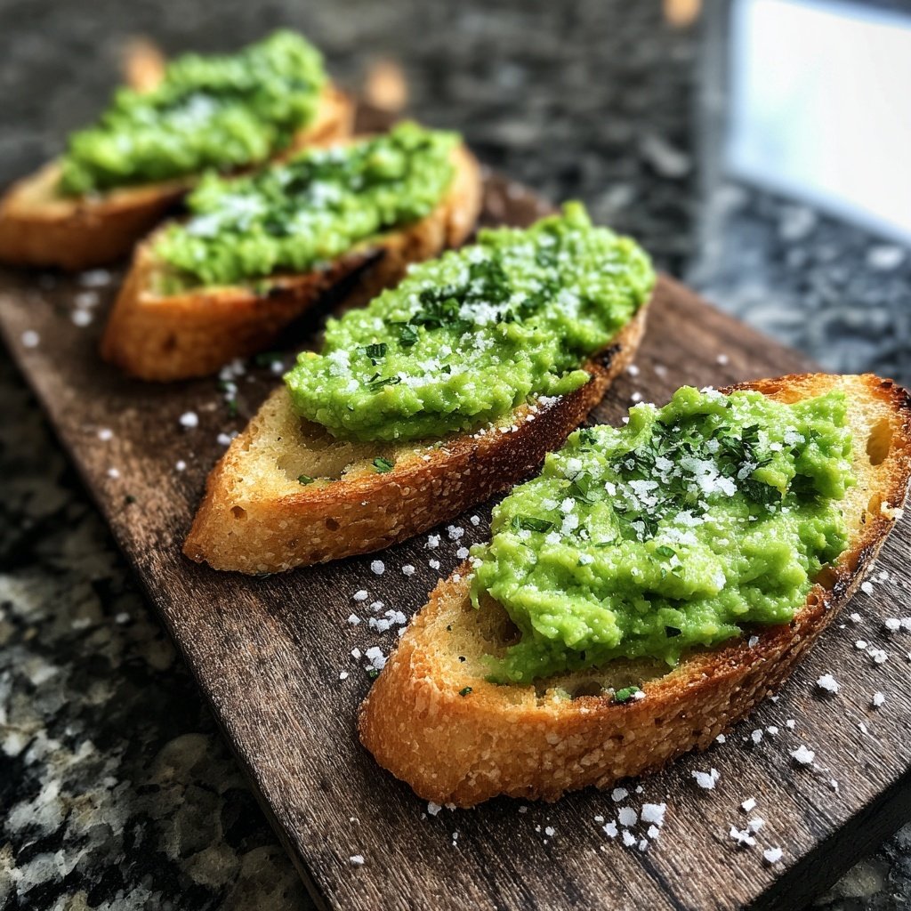 Pea and Mint Crostini
