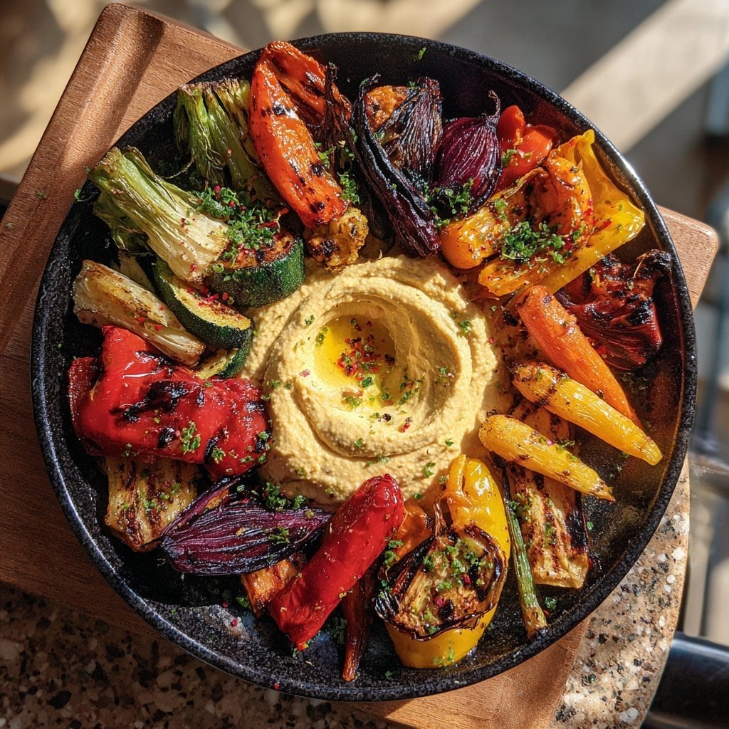 Roasted Vegetable and Hummus Platter