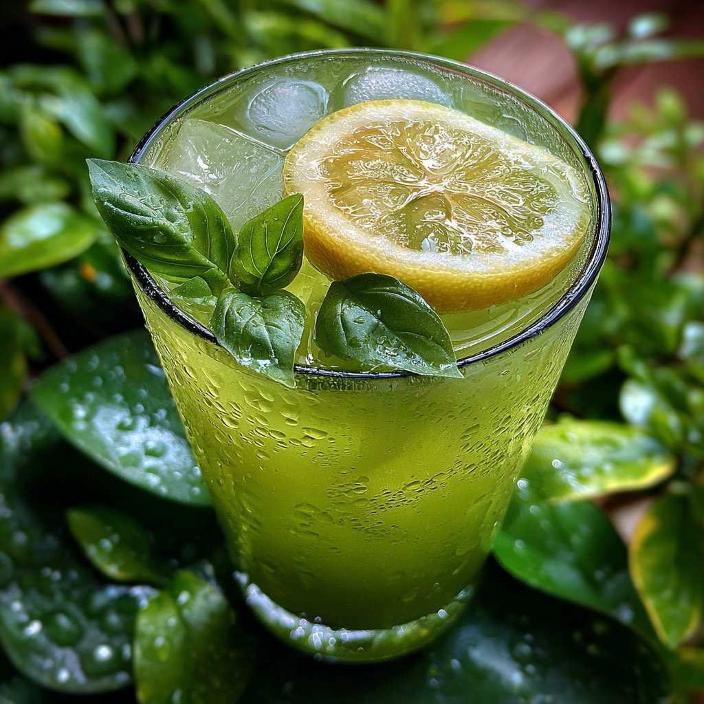 Lemon Basil Iced Matcha